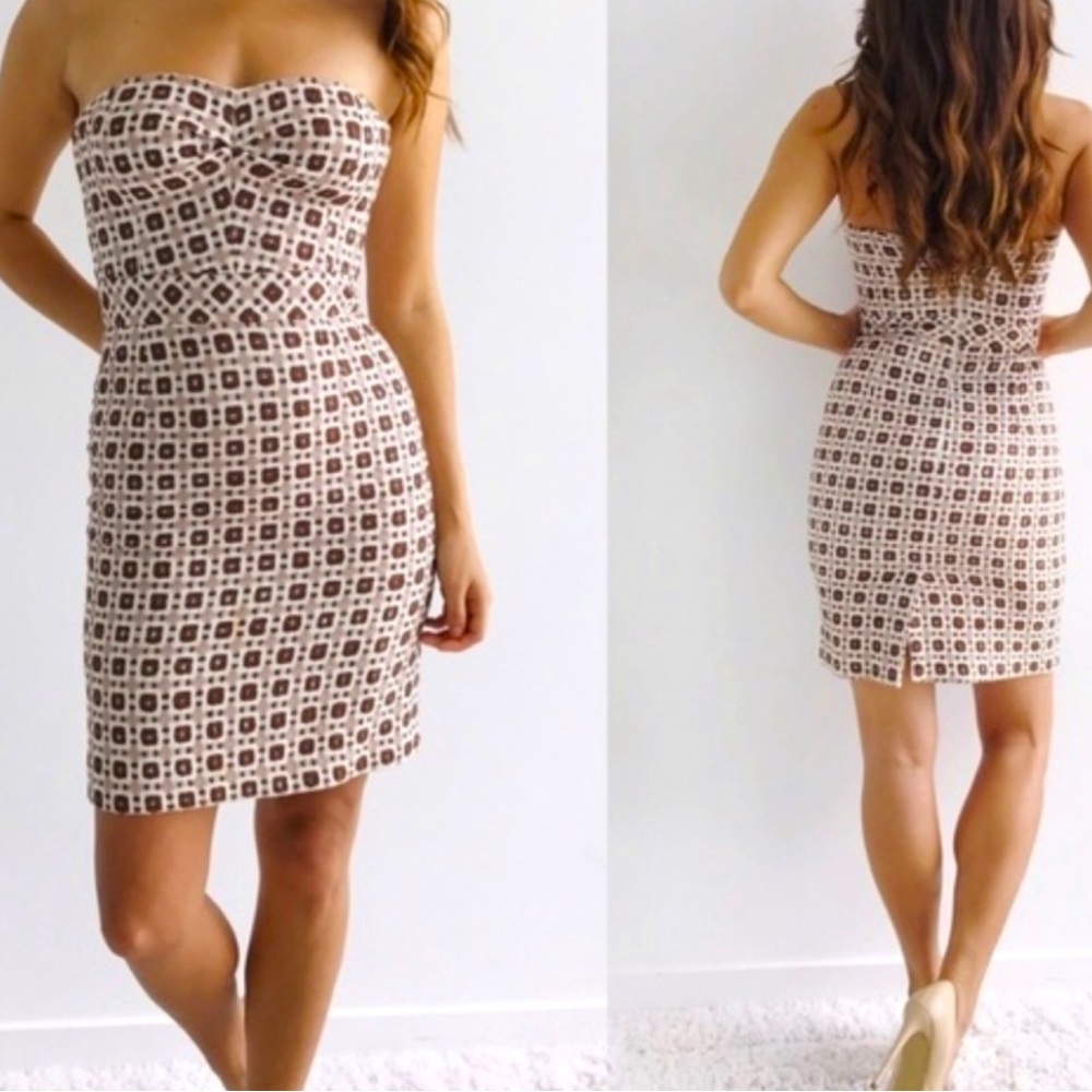 NWT TRINA TURK LA Cora Coffee 4 tween mini strapless dress